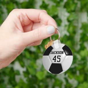 Chaveiro Esfera de Futebol em Equipe Branca ⚽ Bola