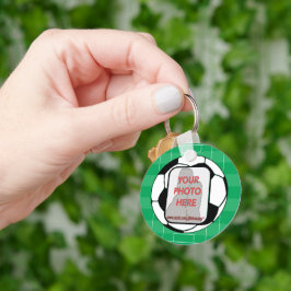 Chaveiro Esfera personalizável de futebol fotográfico