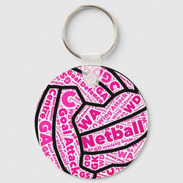Chaveiro Esfera Personalizável de Posições do Netball (Frente)