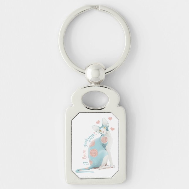 Chaveiro Esfinge azul nos rosas! (Frente)