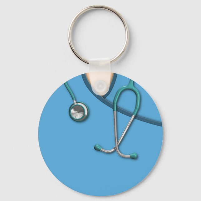 Chaveiro Esfregões médicos azuis (Frente)