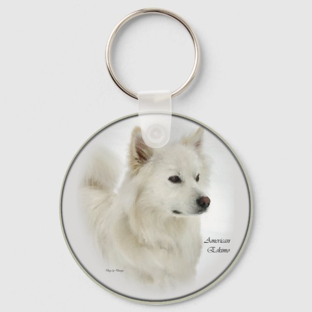 Chaveiro Eskimo Americano Dog Difts Art (Frente)