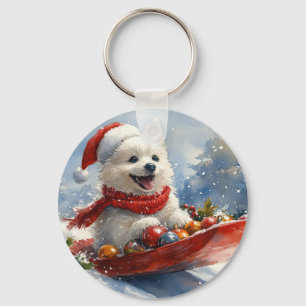Chaveiro Eskimo Americano em Trenó Deixe Nevar Natal
