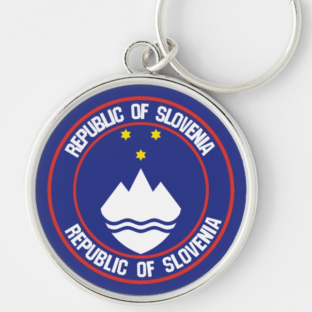 Chaveiro Eslovênia Round Emblem (Frente)