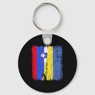 Chaveiro Eslovênia Ucrânia Meia Bandeira Esloveno Ucraniano