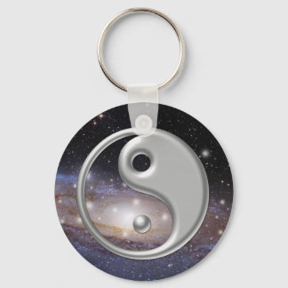 Chaveiro Espaço da Galáxia Ying Yang Silver