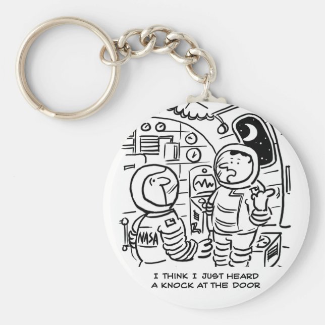 Chaveiro Espaços em um Cartoon Espacial. Cartoon Engraçado (Frente)