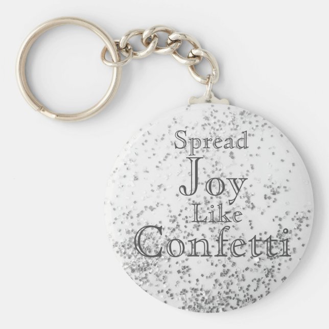 Chaveiro Espalhar Alegria Como Confetti White (Frente)