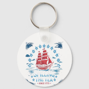 Chaveiro Espalhar O Chá Desde 1773 Vermelho Branco Azul Fun