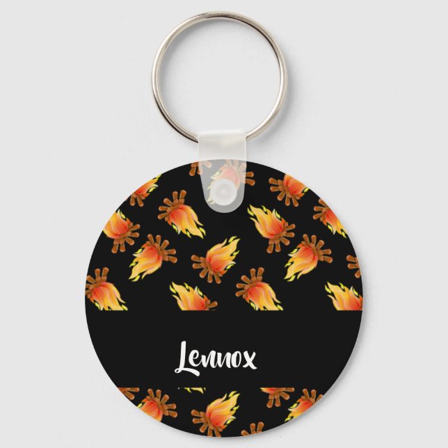 Chaveiro Espelhamento da madeira a preto (Frente)