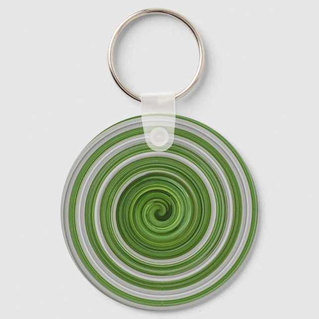 Chaveiro Espelho espiralado branco verde (Frente)