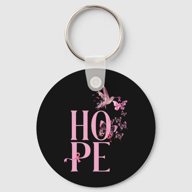 Chaveiro Esperança de ansiedade do Cancer de mama e amament (Frente)