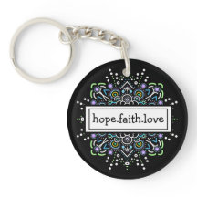 Esperança. Fé. Love Purple e Black Mandala
