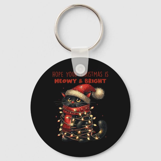 Chaveiro Espero Que Seu Natal Seja Meowd&amp; Bright Engraç (Frente)