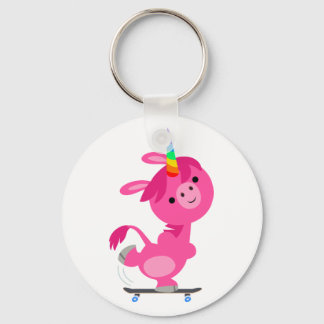 Chaveiro Espetáculo de Cartoon de Skate Cute Unicorn