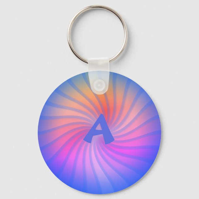 Chaveiro Espiral Arco-Íris Azul - Personalizável (Frente)