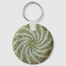 Chaveiro - Espiral branco em verde