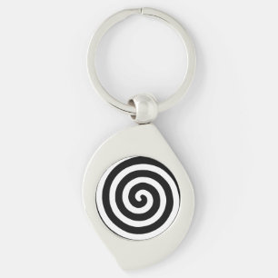 Chaveiro Espiral Concêntrica em Preto e Branco