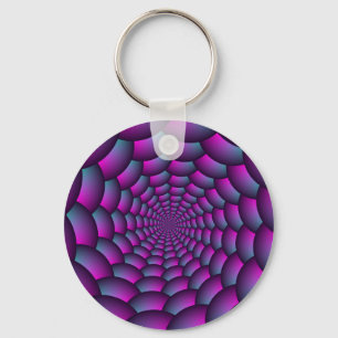 Chaveiro Espiral da bola em azul e roxo cor-de-rosa