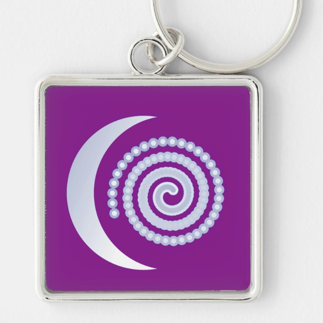 Chaveiro Espiral da Lua Silver em roxo (Frente)