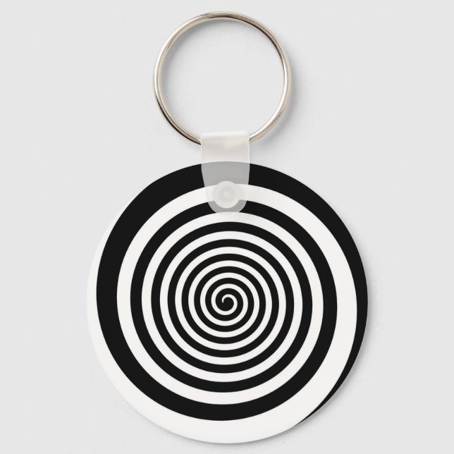 Chaveiro Espiral Hipnótico Preto e Branco (Frente)