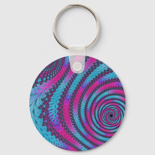 Chaveiro Espiral Magenta e Ciano