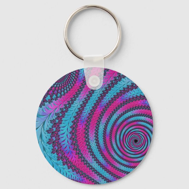 Chaveiro Espiral Magenta e Ciano (Frente)