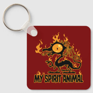 Chaveiro Espírito Animal Dragão Crocante Flamejante
