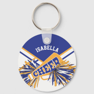 Chaveiro Espírito cheerleader - Azul, Dourado e Branco 2