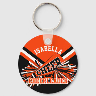 Chaveiro Espírito cheerleader - Laranja, Preto e Branco
