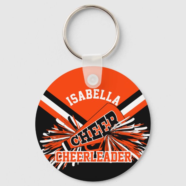 Chaveiro Espírito cheerleader - Laranja, Preto e Branco (Frente)