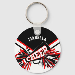 Chaveiro Espírito cheerleader - Vermelho, Preto e Branco