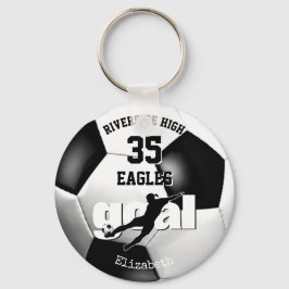 Chaveiro espírito de equipe branca negra garotas futebol