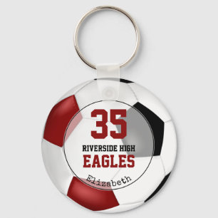 Chaveiro espírito de equipe de bola de futebol preto verme