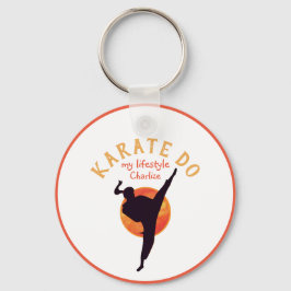 Chaveiro Esportes Black Girl Silhouette Martial Arts Karate