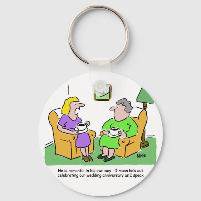 Chaveiro Esposa com Amiga Discutindo Marido. Cartoon Engraç (Frente)