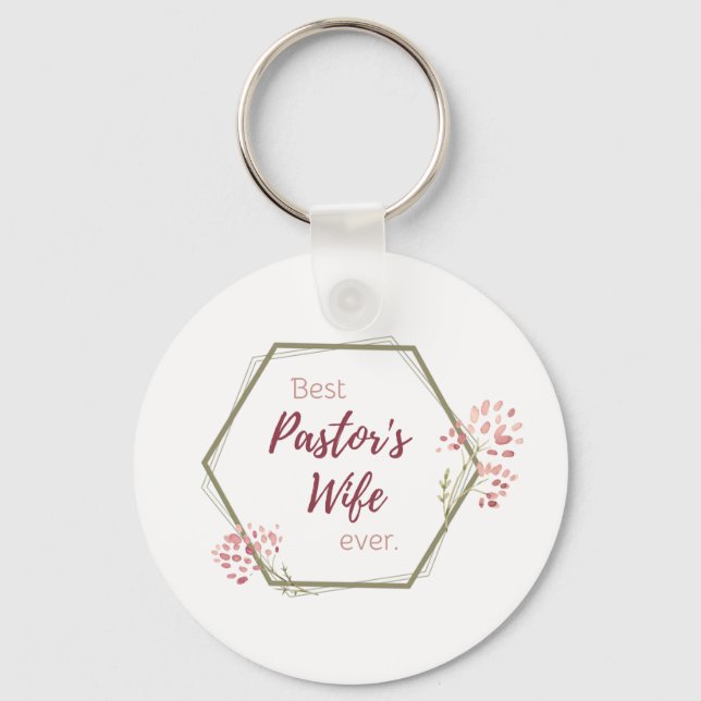 Chaveiro Esposa do Melhor Pastor Alguma Vez Inspiradora Ofe (Frente)