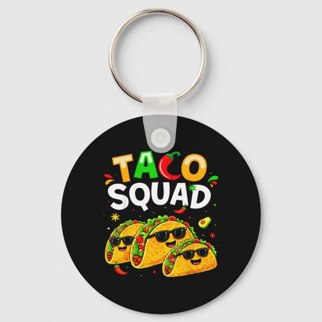 Chaveiro Esquadrão Taco Comida Divertida para Crianças Meni (Frente)