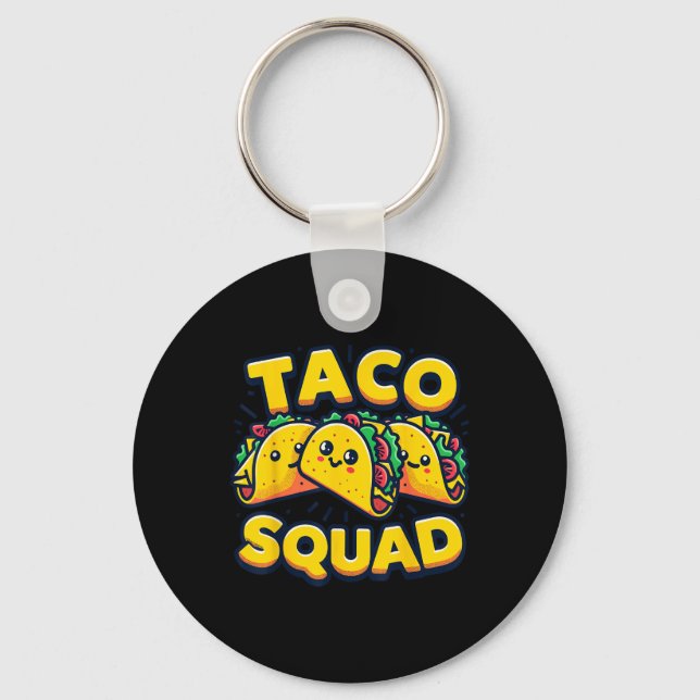 Chaveiro Esquadrão Taco Engraçado Comida Mexicano (Frente)