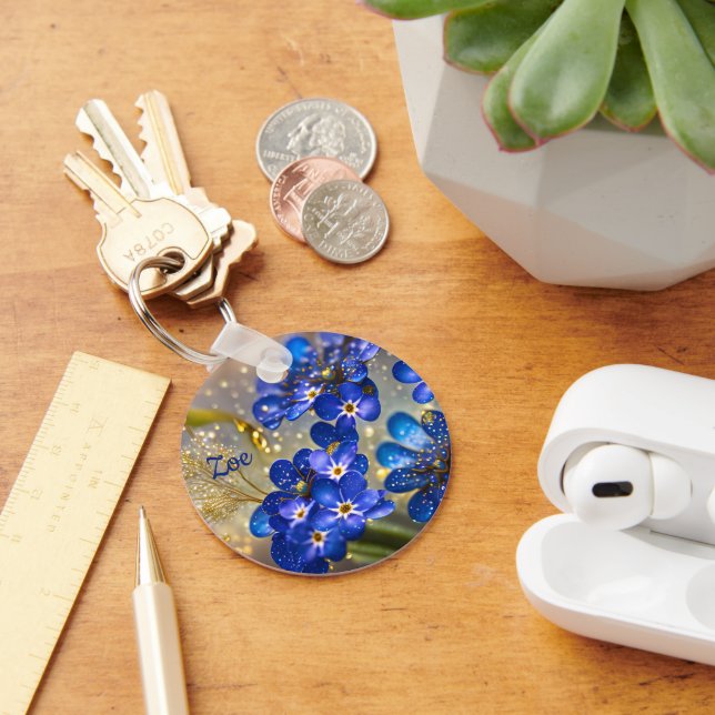 Chaveiro Esqueça-me, não flor com sotaque de ouro (Mesa)