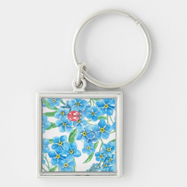Chaveiro Esquece-me de um padrão floral inuniforme (Frente)