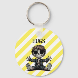 Chaveiro esqueleto assustador garoto dando abraços desenho 