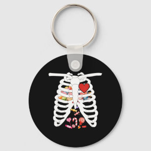 Chaveiro Esqueleto Caixa Torácica Raio-X Doce Halloween Eng