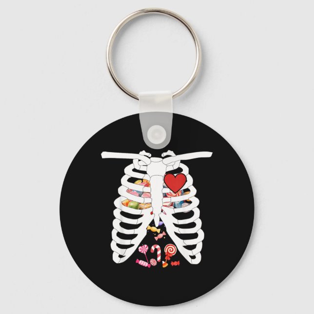 Chaveiro Esqueleto Caixa Torácica Raio-X Doce Halloween Eng (Frente)