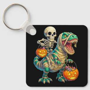 Chaveiro Esqueleto Caprichoso Montando um T-Rex Múmia no Ha