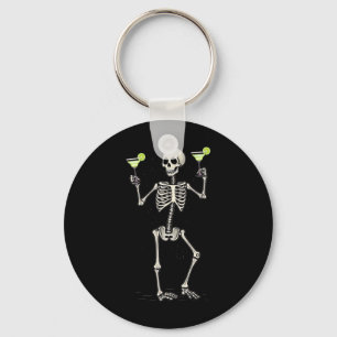 Chaveiro Esqueleto de Halloween Bebendo Cauda de Margarita