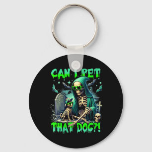 Chaveiro Esqueleto de Halloween de Cão Engraçado para Mulhe