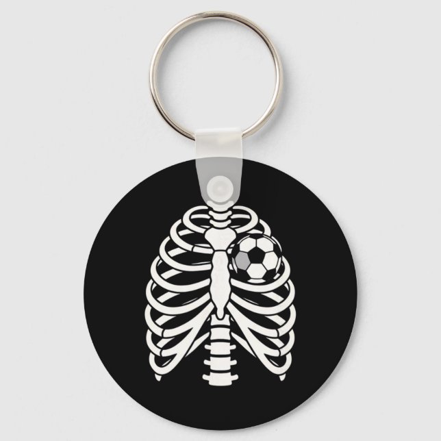Chaveiro Esqueleto de Halloween Futebol Caixa Torácica Fute (Frente)