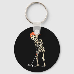 Chaveiro Esqueleto de Halloween Jogando Golfe Garotos Diver