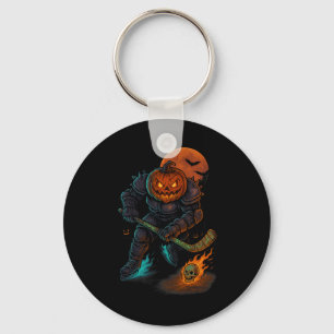Chaveiro Esqueleto de hóquei no gelo no Halloween traje esp